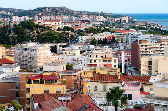 View from the top of Bastione di Saint Remy