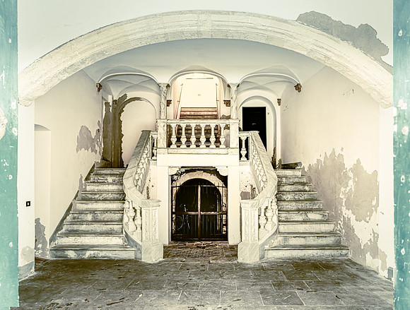 Looking inside an old building