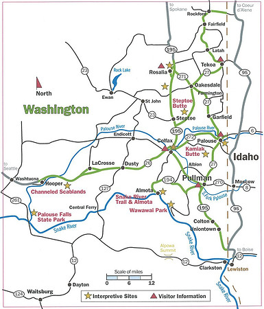 Map of the Palouse area