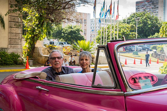 Russ and Gail enjoying our taxi ride